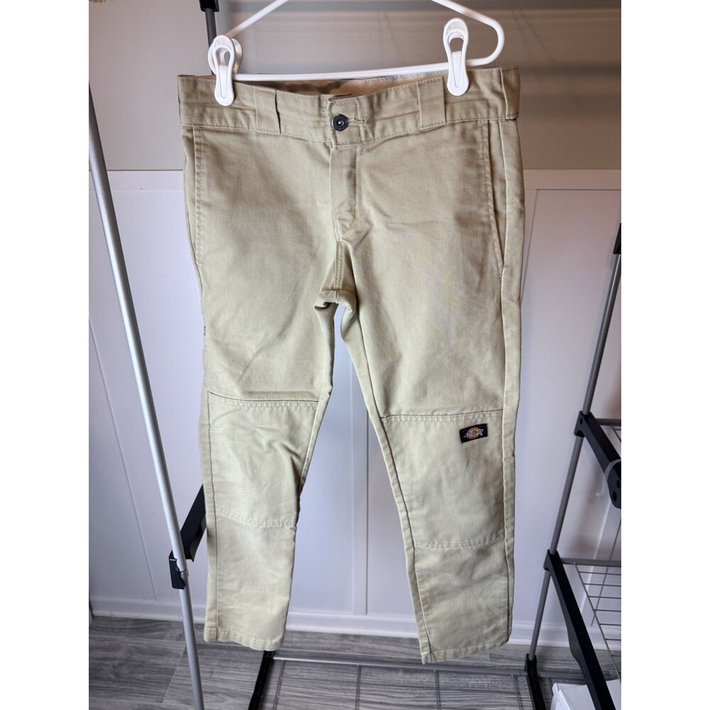 Dickies Flex Work Pants 28x30 Khaki Tan Double Knee Utility Carpenter Stretch